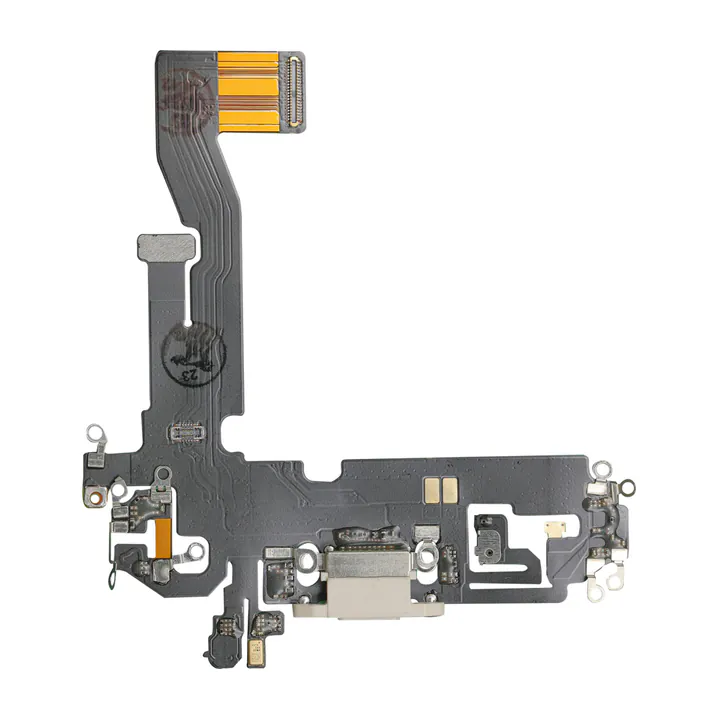 Charge Port Flex for iPhone 12 & 12 Pro (White & Silver) (Aftermarket)