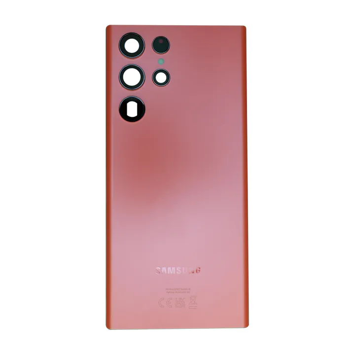 Back Glass & Camera Lenses for Galaxy S22 Ultra (Red) – OEM Service Pack