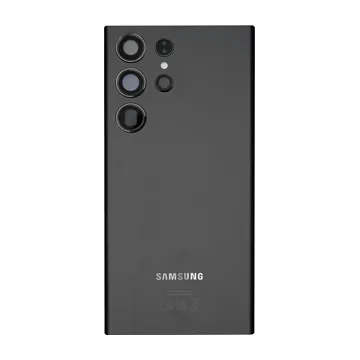 Back Glass & Camera Lenses for Galaxy S23 Ultra (Phantom Black) – OEM Service Pack