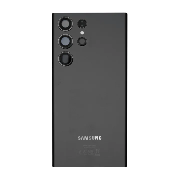 Back Glass & Camera Lenses for Galaxy S23 Ultra (Phantom Black) – OEM Service Pack
