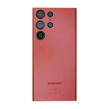 Back Glass & Camera Lenses for Galaxy S23 Ultra (Red) – OEM Service Pack