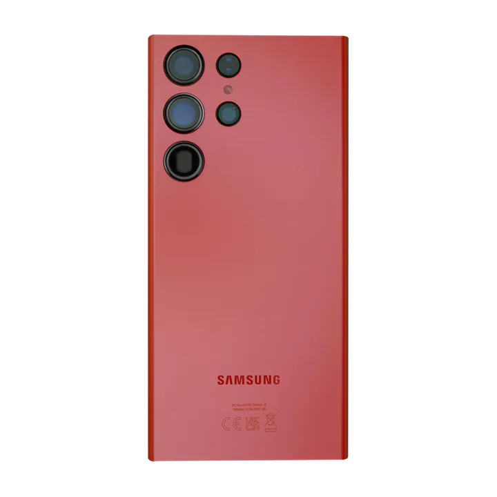 Back Glass & Camera Lenses for Galaxy S23 Ultra (Red) – OEM Service Pack