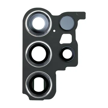 Glass Camera Lenses & Bezel Bracket for Galaxy S23 Ultra (Sky Blue & Lime)