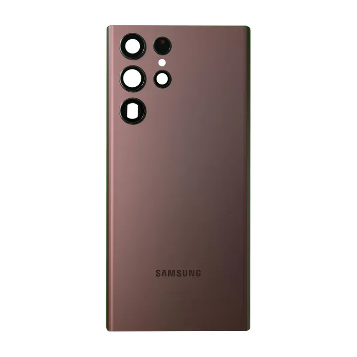 Back Glass & Camera Lenses for Galaxy S22 Ultra (Burgundy) – OEM Service Pack